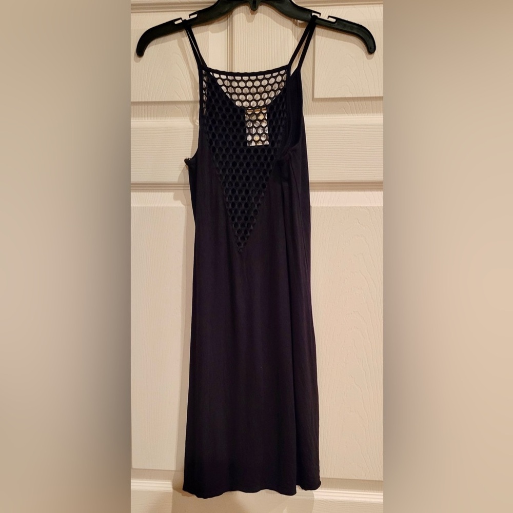 Vintage Y2K Lily Bleu Beach Black Crochet Beach Coverup. Size Small.